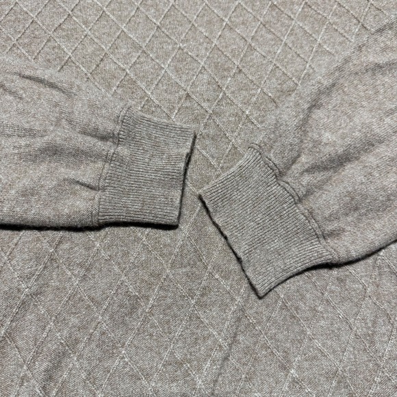 Malo 100 Cashmere Argyle Turtleneck Sweater Men Italian Size 56 Taupe - Picture 5 of 10